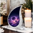thumbnail image 6 of Purple Planet Urns For Human Ashes Adult Men - Mini Memorial Urn For Ashes Adult Women - Large Urn For Cremation - Burial Urns For Decorative - 10Inch And 3Inch, 6 of 7