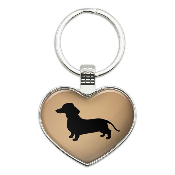 Dachshund Wiener Dog Heart Love Metal Keychain Key Chain Ring