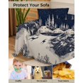 thumbnail image 4 of Navy Blue Christmas Sofa Covers for 3 Cushion Couch, Washable Sectional & L Shape Couch Covers for Dogs/Cats/Kids, Forest Reindeer Winter Snowflake Non Slip Sofa Slipcover Futon Cover 71''x150'', 4 of 8