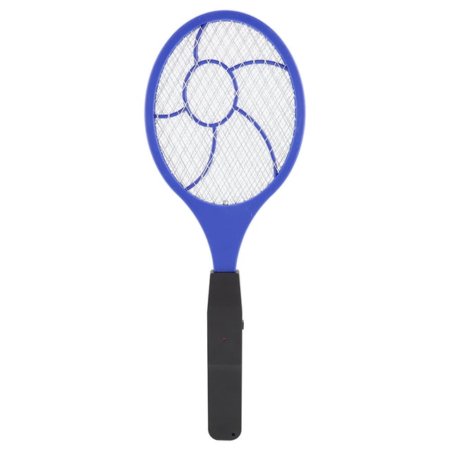 Matamoscas eléctrico de tres capas, matamosquitos, raqueta exterminadora de insectos (azul)