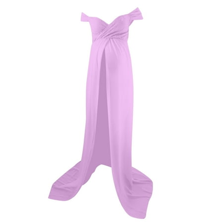 

HANXIULIN Maternity Clothes Feeding Dress Supplier Maternity Long Maxi Dress Women Mesh V Neck Sleeveless Trailing Photoshoot Dress Purple XL