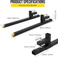 thumbnail image 2 of 60in 4000lbs Clamp on Pallet Forks Resistente Tractor Forks con No Ajustable Stabilizer Bar Quick Attach Pallet Fork para Bucket Tractor Loader Skid Steer, 2 of 7