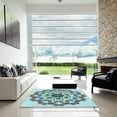 thumbnail image 6 of Ahgly Company Indoor Square Patterned Tron Blue Area Rugs, 5' Square, 6 of 6