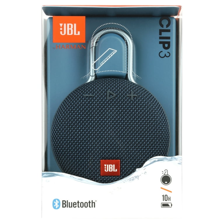 Berg kleding op straal raket JBL Clip 3 Portable Bluetooth Speaker with Carabiner - Blue - Walmart.com
