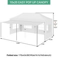 thumbnail image 3 of 10x20 Ft Pop up Canopy Tent with 5 Removable Sidewalls, Heavy Duty Outdoor Gazebo Commercial Canopy for Shade and Rain, Large Waterproof Wedding Tent for Parties, Patio, Backyard, 3 of 10