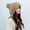 Coffee, variant on Njoeus Women Winter Beanie Hat Sherpas Ski Snow Hats Faux Fured Warm Knit Fleeces Crochet Skull Cap with 3 Pompom Outdoor