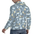 thumbnail image 6 of Lsque Blue Bathroom Pattern Casual Men's Hoodie,Hooded Sweatshirt with Kangaroo Pocket,Pullover Hoodie-X-Large, 6 of 7