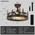 thumbnail image 3 of Ventilador de techo con luz Merexcint Farmhouse Rustic Black, 3 of 8