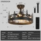 thumbnail image 3 of Ventilador de techo con luz Merexcint Farmhouse Rustic Black, 3 of 8