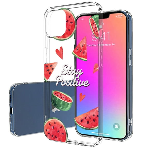 TalkingCase Slim Phone Case Compatible for Apple iPhone 14 Pro Max, Positive Watermelon Print, Lightweight, Flexible, Soft, Printed in USA