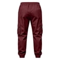 thumbnail image 6 of Cargo Sweatpants for Men with Cuffed Hem Elastic Waist with Button Trousers Loose Fit Casual Jogger Outdoor Pants, 6 of 7