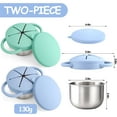thumbnail image 2 of Snack Cups for Toddlers Spill Proof,3-in-1  Detachable Stainless Steel Baby Food Containers with Spill-Proof Silicone Lids & Handles,On-the-Go Kids Snack Containers Box, 2 of 14