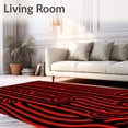 thumbnail image 2 of ODIKA 4'x6' Machine Washable Non-Slip Area Rug, Whimsical Cane Stripe Holiday with Peppermint Swirl Design High Traffic Rug with Pad, Black, 651553, 2 of 8