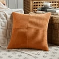 thumbnail image 3 of Fancy Homi 2 packs Orange Decorative Throw Pillow Covers 18x18 Inch for Living Room Couch Bed Sofa, Farmhouse Boho Home Decor, Soft Corss Corduroy Patchwork Textured Accent Cushion Case 45x45cm, 3 of 8