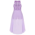 thumbnail image 4 of Hansber Kids Girls Sparkly Sequin Jumpsuit Sleeveless Romper Dress Wedding Prom Dance Party Pageant Gown Lavender 14, 4 of 7