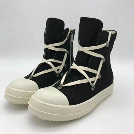 

High-Top Canvas Shoes Men Luxury Brand Trainers Casual Ankle Platform Boots Zip Combat Work Army Boots Winter Sneakers