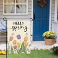 thumbnail image 2 of Jbralid Hello Spring Floral Linen Garden Flag 12x18 inch Double Sided for Outside Outdoor Decoration, 2 of 5