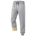 thumbnail image 2 of LNZGNM Mens Winter Pants Outdoor Thermal Fleece Lined Pants Elastic Waist Active Track Jogger Pant Lounge Winter Insulated Pant Sweatpants for Men, Light Gray XL, 2 of 7