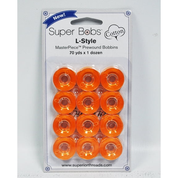 Super Bobs MasterPiece Cotton 70yd Prewound Bobbins 12ct L-Style Cezzane