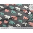 thumbnail image 3 of Soimoi Gray Moss Georgette Fabric Colorful Polar Bear Animal Decor Fabric Printed Yard 42 Inch Wide, 3 of 3