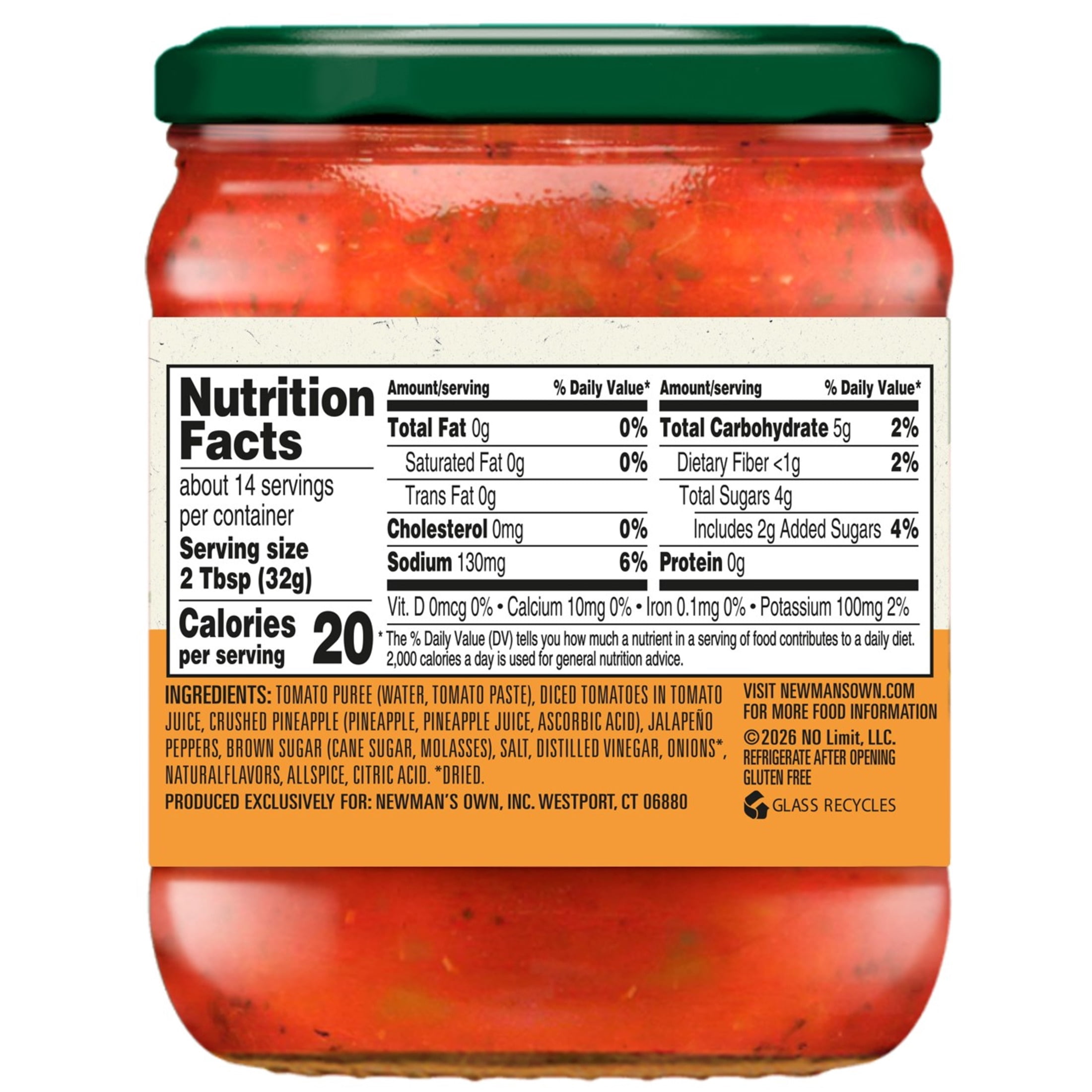 (4 pack) Newman's Own Chunky Medium Pineapple Salsa, 16 oz
