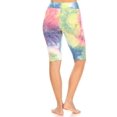 thumbnail image 2 of Women High Waist Knee Length Colorful Tie Dye Shorts – Blue/Green L/XL, 2 of 3
