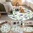 thumbnail image 6 of Summer Fruit Round Area Rug 5ft Washable Large Round Rug for Living Room, Soft Non-Slip Circle Rugs for Dining Room, Blue Berry Vintage Leaf Watercolor Green Floor Carpet for Bedroom Entryway Office, 6 of 9