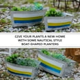 thumbnail image 6 of Zeckos Galvanized Metal Boat Planter Flower Pot Nautical Decor Set of 2, 6 of 8