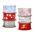thumbnail image 4 of 6Pcs Christmas Ribbons Xmas Ribbons DIY Width 25mm Gifts Wrapping Ribbons Snowflake Stars Elk for Bow Making Cake Boxes Party Valentines Day, 4 of 7
