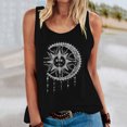 thumbnail image 1 of Pntutb Moda Mujer Casual Luna Sol Letra Estampado Sin Mangas O-Cuello Tank top Blusa Pntutb Pntutb-1113, 1 of 7