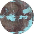 thumbnail image 1 of Ahgly Company Indoor Round Abstract Light Blue Modern Area Rugs, 4' Round, 1 of 4