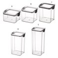 thumbnail image 3 of Inteprter Contenedor de almacenamiento de alimentos apilable, dispensador de refrigerador de plástico, organizador de aperitivos de cereales y frijoles, Organizadores de utensilios de cocina 700ML Inteprter HA059310-02, 3 of 6