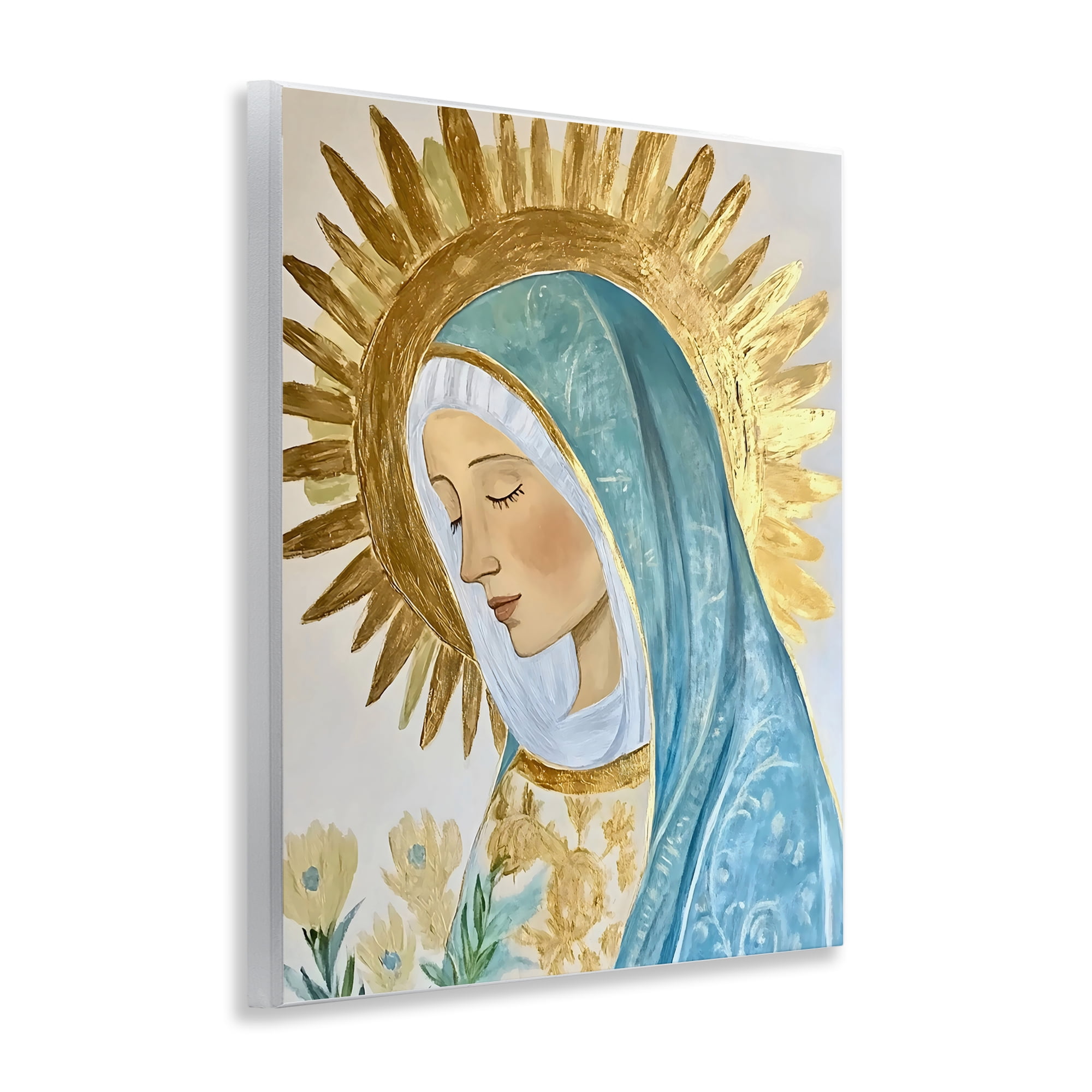Holy Mary In Gold Wall Plaque Art, design by Franklyn Gregory