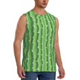 thumbnail image 2 of Xecao Cactus Print Men's Tank Top: Sleek Sleeveless Tee for Casual Sports and Beach Occasions-XX-Large, 2 of 7