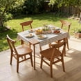 thumbnail image 2 of Toauuo 5-Piece Rustic Wooden Dining Set (1 Table + 4 Armless Chairs), Farmhouse Dinette Set for 4, Solid Rubber Wood, Water-Resistant Top, Ergonomic High Back, Space-Saving & Easy Clean, 2 of 9
