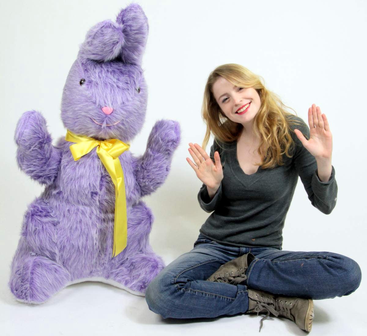 BigPlush Giant Stuffed Purple Rabbit, 42-Inch Soft Plush Toy