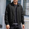 thumbnail image 2 of IROINNID Men's Faux Leather Bomber Jacket Full Zip Turndown Collar Relaxed Fit Casual Vintage Streetwear Outerwear Lightweight Spring Fall Coat Top, 2 of 9