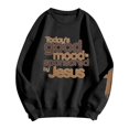 thumbnail image 5 of Unir Women Today's Good Mood Sponsored By Jesus Cross Sleeve Crewneck Sweatshirt Oversized Faith Fall Casual Layering Pullover Top 1PC S-XXL Plus Size Friendly, 5 of 5