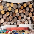 thumbnail image 2 of Tapiz impermeable 3D, cuadro de madera oscura, decoración para colgar en la pared, 180 x 180 cm, n. degree 13 13 madera oscura, 2 of 9