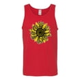 thumbnail image 2 of Wild Bobby, Artsy Cheetah Leopard Print Sunflower, Fashion, Men Graphic Tank Top, Red, Medium, 2 of 3