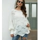 thumbnail image 2 of Suéter de mujer de gran tamaño con cuello en V suelto suéter de punto outwear, 2 of 6
