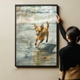 thumbnail image 6 of Funny Dog on Beach Canvas Wall Art, Miniature Pinscher Dog Picture Ocean Artwork for Bathroom Bedroom Living Room, Art Decor 8x12 Inches, 6 of 6