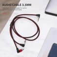 thumbnail image 2 of 90 Degree 3.5mm Male to 2 RCA Male Cable Right Angle Stereo AUX Y Splitter Cord Microphone Jack Plug for Laptop 1m, 2 of 5