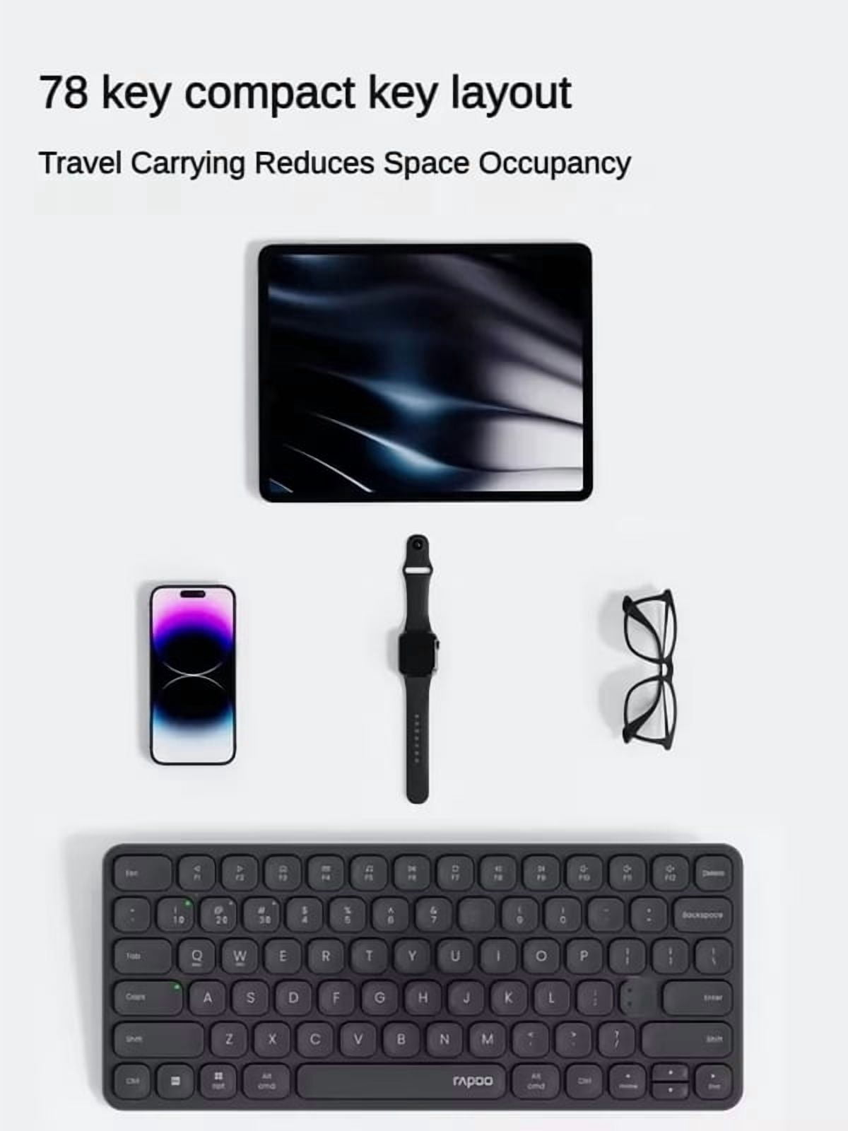 Rapoo E9000G Keyboard Wireless Bluetooth Ultra-thin Body 78-key Compact Layout Pc Portable Business Office Keyboard Win Mac