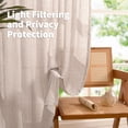 thumbnail image 4 of White Pinch Pleated Curtains 84 Inch Long, Linen Living Room Pleat Curtains Back Tab Light Filtering Privacy Window Drapes, 40W X 84L, 2 Panels, 4 of 10