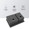 thumbnail image 3 of Double Bowl Drop-in Kitchen Sink, Gunmetal Black Double Bowl Kitchen Sink 16 Gauge with Two 10" Deep Basin, X Grooves Engineered for Easy Draining, 3 of 7
