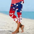 thumbnail image 4 of Cutuoiiu Womens Fashion Independence Day Print Capri Leggings Tight Yoga Pants for Sports Gifts, 4 of 5