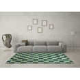 thumbnail image 3 of Ahgly Company Indoor Square Checkered Light Blue Modern Area Rugs, 7' Square, 3 of 4