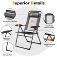 thumbnail image 3 of Aimee Lii 2 Pieces Patio Adjustable Folding Recliner Chairs with 7 Level Adjustable Backrest, Modern Patio Furniture for Outdoor Backyard Pool Deck-Gray, 3 of 10
