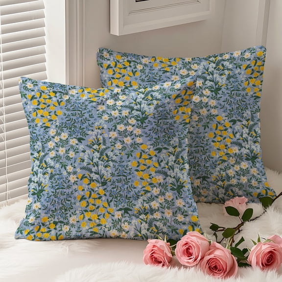 Printeque Pillow Cover Pillow Case, Soft Microfiber Throw Cushion Cover Cushion Cases for Home Office Sofa Bed Decoration, 18" x 18" (2 Pack)